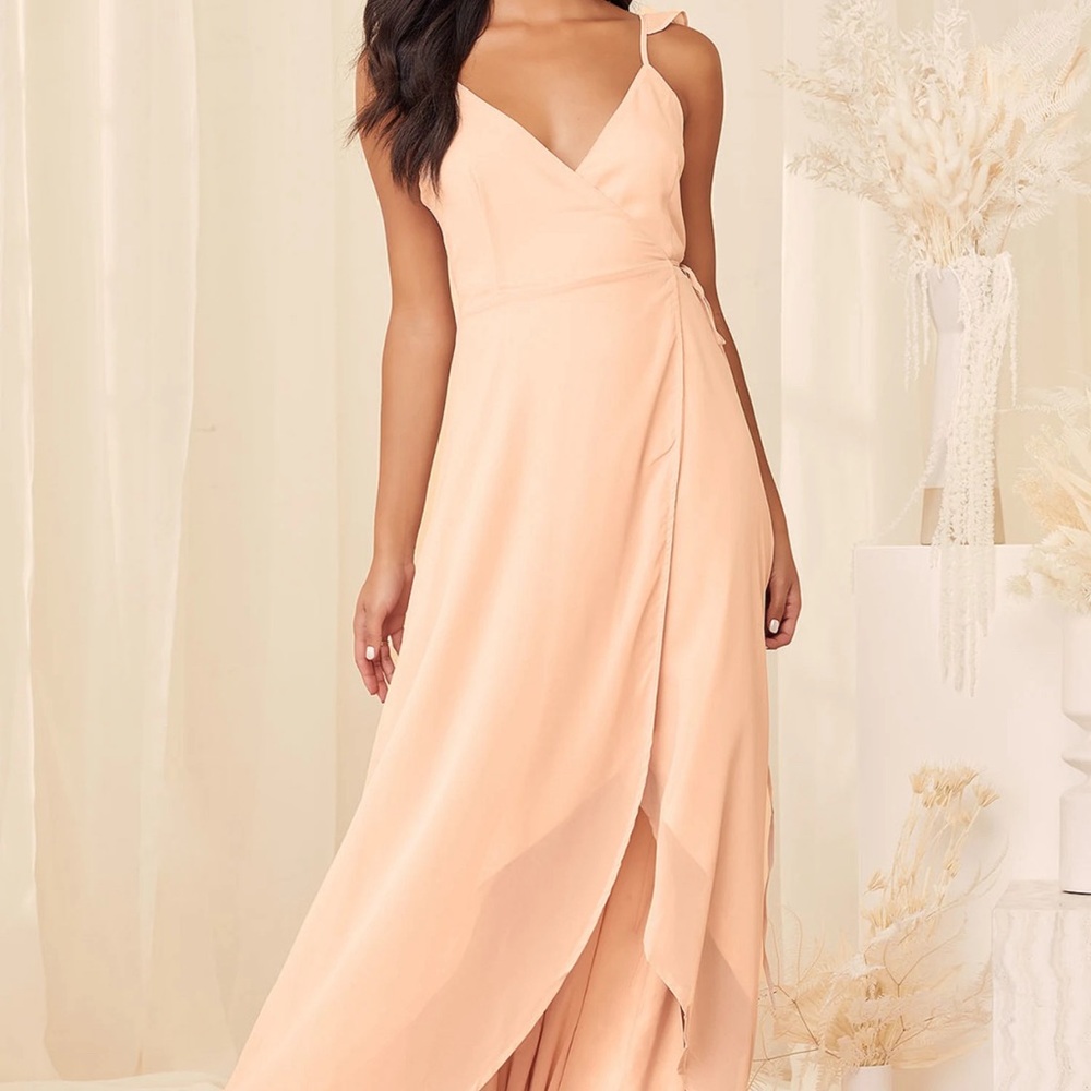 Lulus here’s to us dress blush pink size large